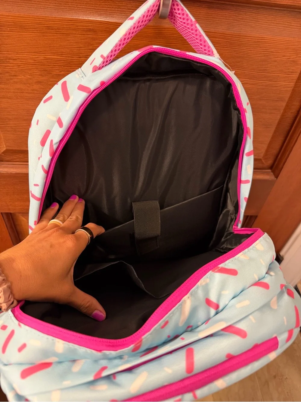New W/ Tags Baseball 101 Cotton Candy Sprinkle Ice Cream Backpack - Blue & Pink